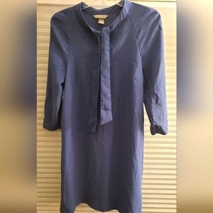 Crepe Slate Blue Bow Dress H&M